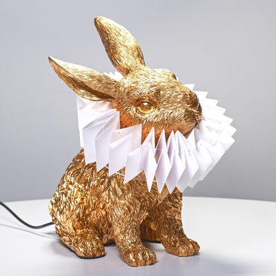 Tête de Lapin Blanc doré avec col en collerette, sculpture Alice au Pays des Merveilles Wonderland21